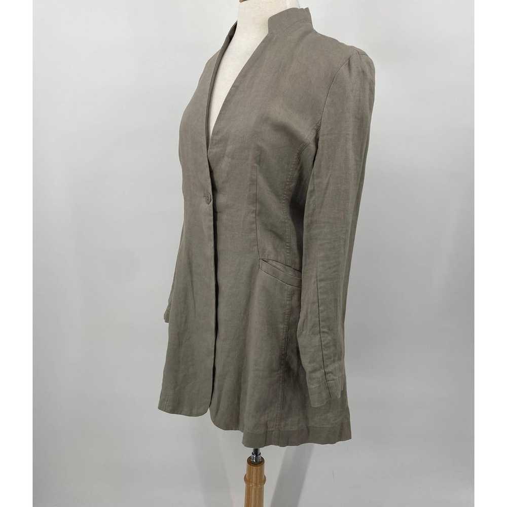 Eileen Fisher Jacket Organic Linen Single Breaste… - image 6