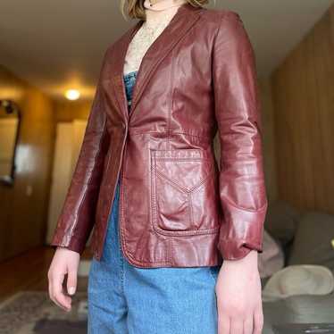 vintage 70s leather wilson’s maroon red vtg jacket