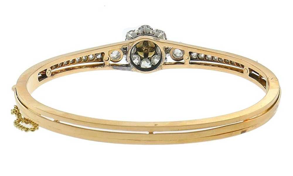 Antique Pearl Diamond 18k Gold Bangle Bracelet Fr… - image 11