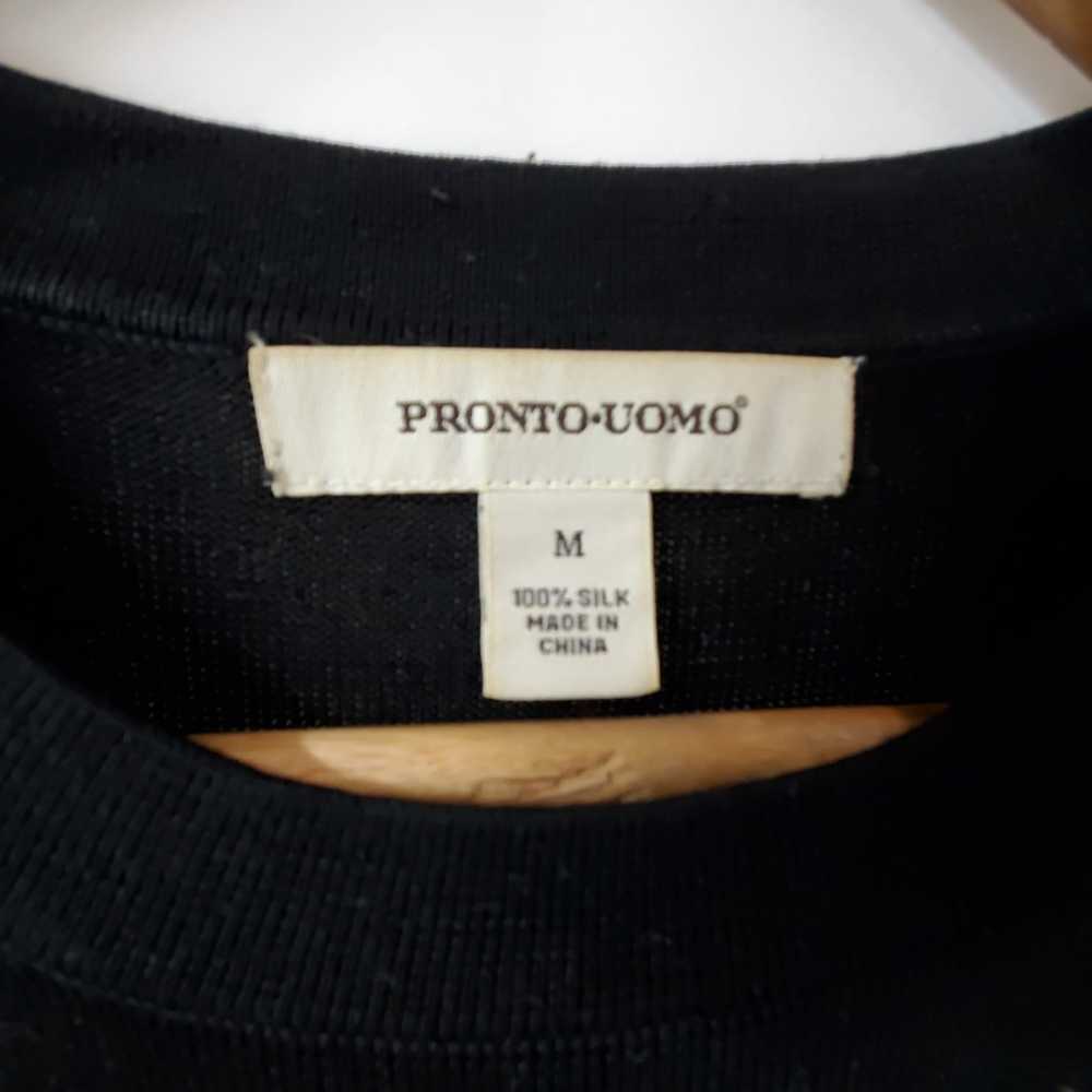 Unbranded Pronto Uomo Silk Black Short Sleeve Shi… - image 2