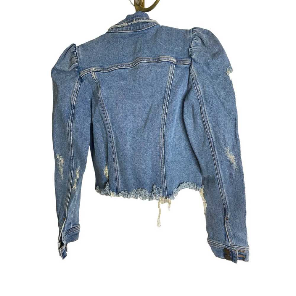 Retrofete Rissa Jean Cropped Jacket Distressed Fr… - image 11