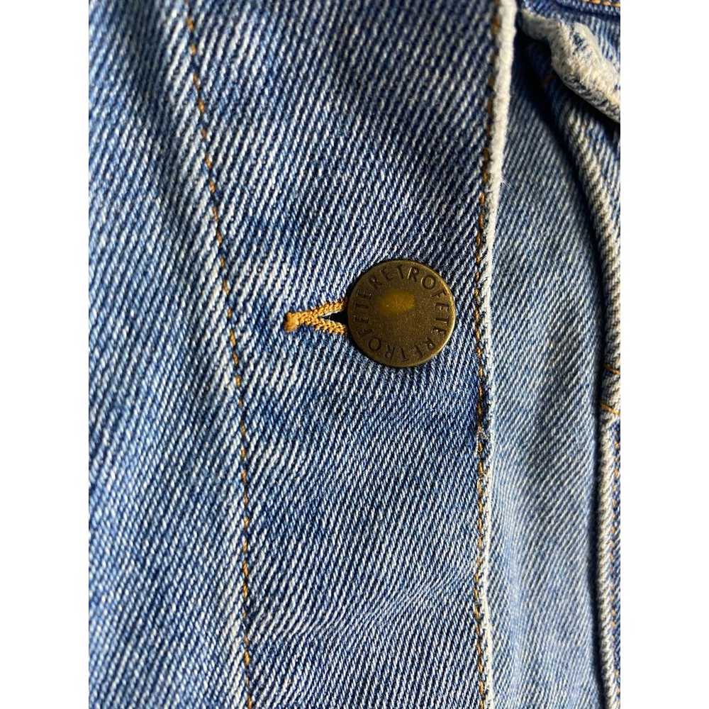 Retrofete Rissa Jean Cropped Jacket Distressed Fr… - image 7