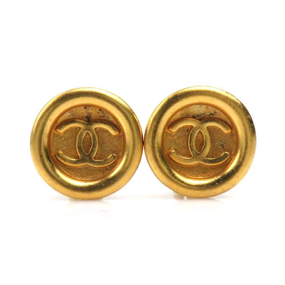 Chanel CHANEL Coco Mark Metal Gold Earrings for W… - image 2