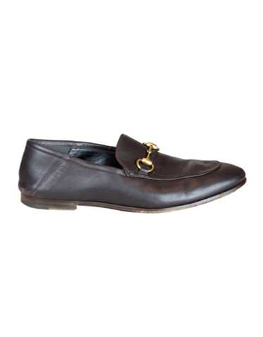 GUCCI Horsebit Accent Leather Dress Loafers