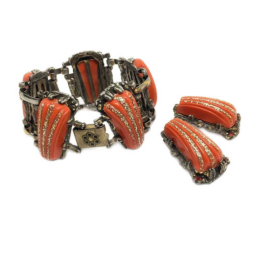 Selro-Selini Orange Bracelet & Earrings Set - image 2