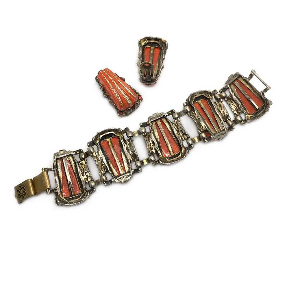 Selro-Selini Orange Bracelet & Earrings Set - image 3