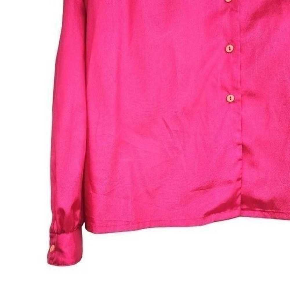 Langtry Vintage Solid Silky Buttondown Top Size M - image 4