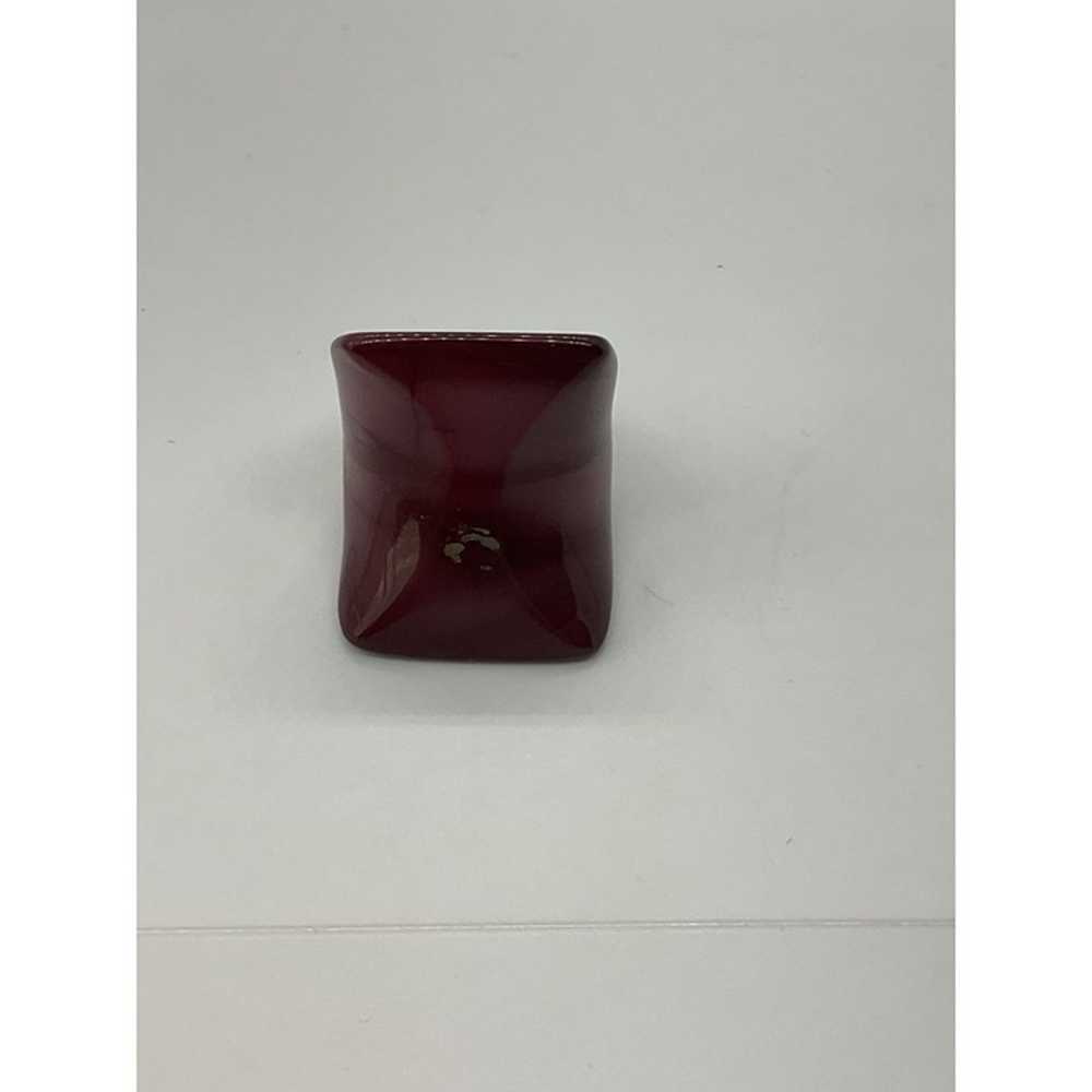 VTG Handcarved onepiece Burgundy Solid Jasper sto… - image 10