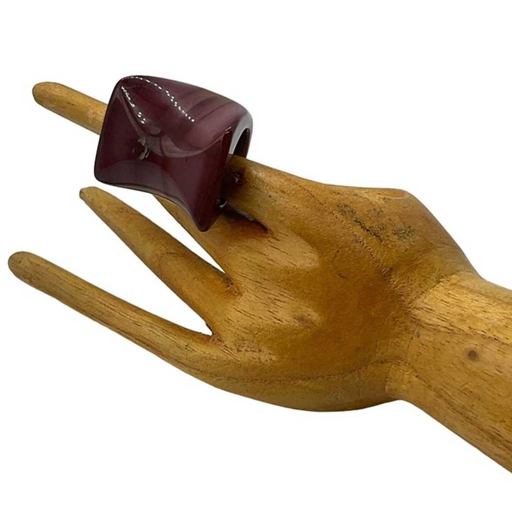 VTG Handcarved onepiece Burgundy Solid Jasper sto… - image 2