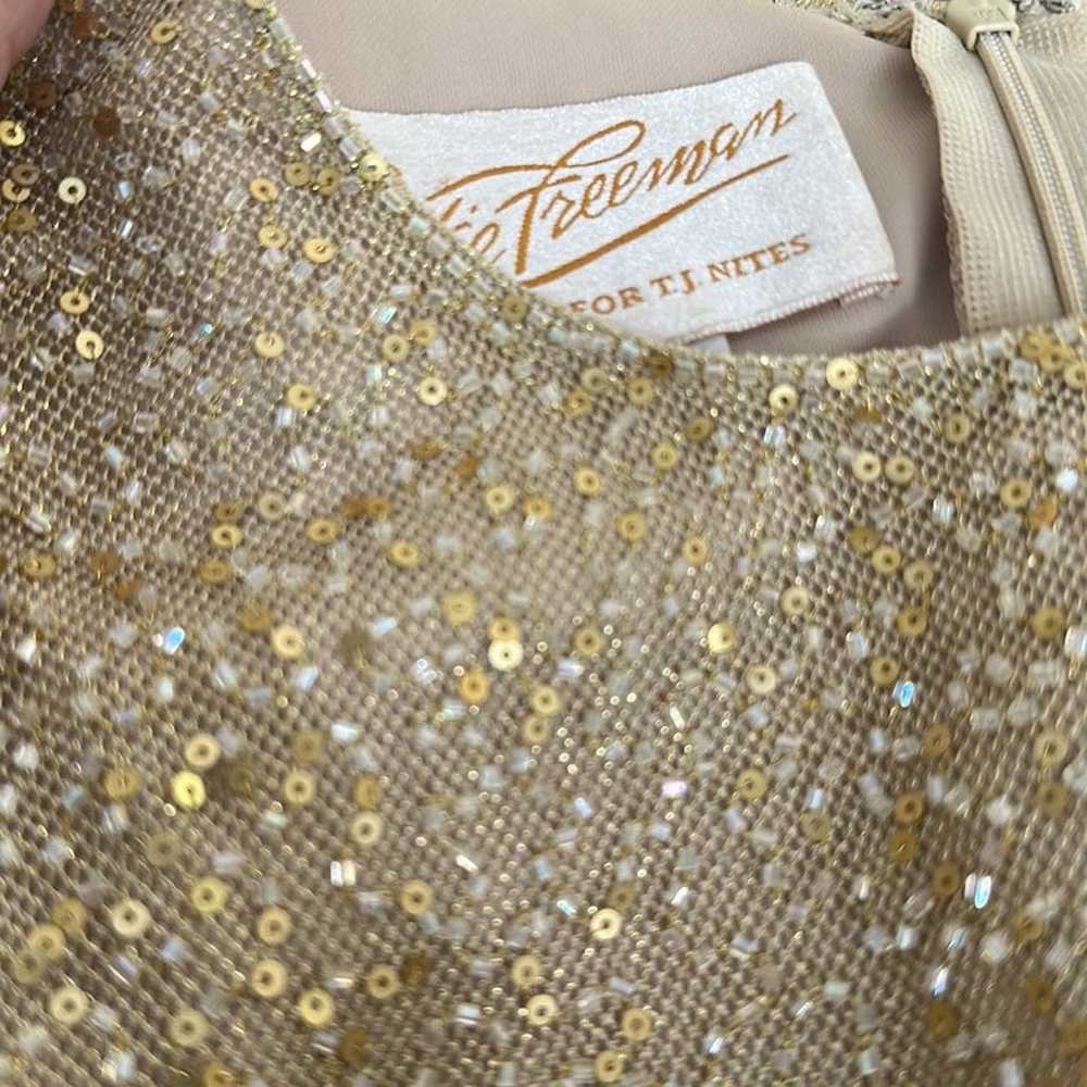 Vintage Rickie Freeman TJ Nites Gold Sequin Maxi … - image 6