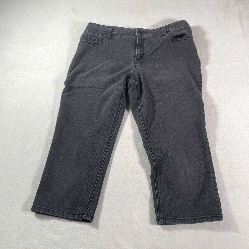 Vintage Chicos Capri Jeans Womens 2 Large Black D… - image 1