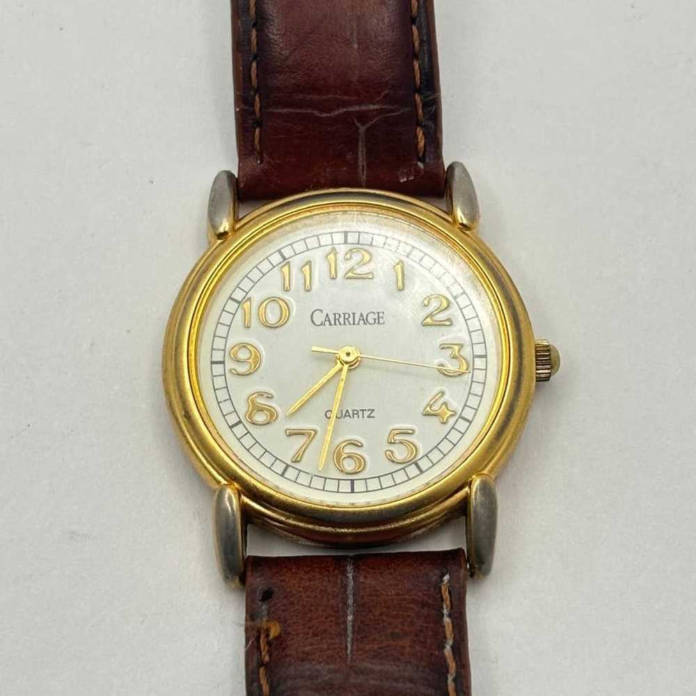 Vintage Gold Carriage Mens Watch - image 3