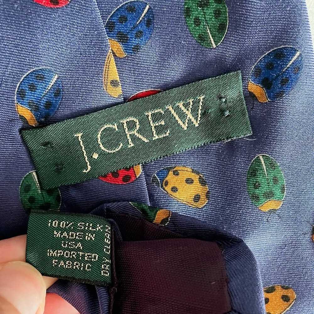 Vintage J.Crew 100% silk handmade lady bug tie ne… - image 4