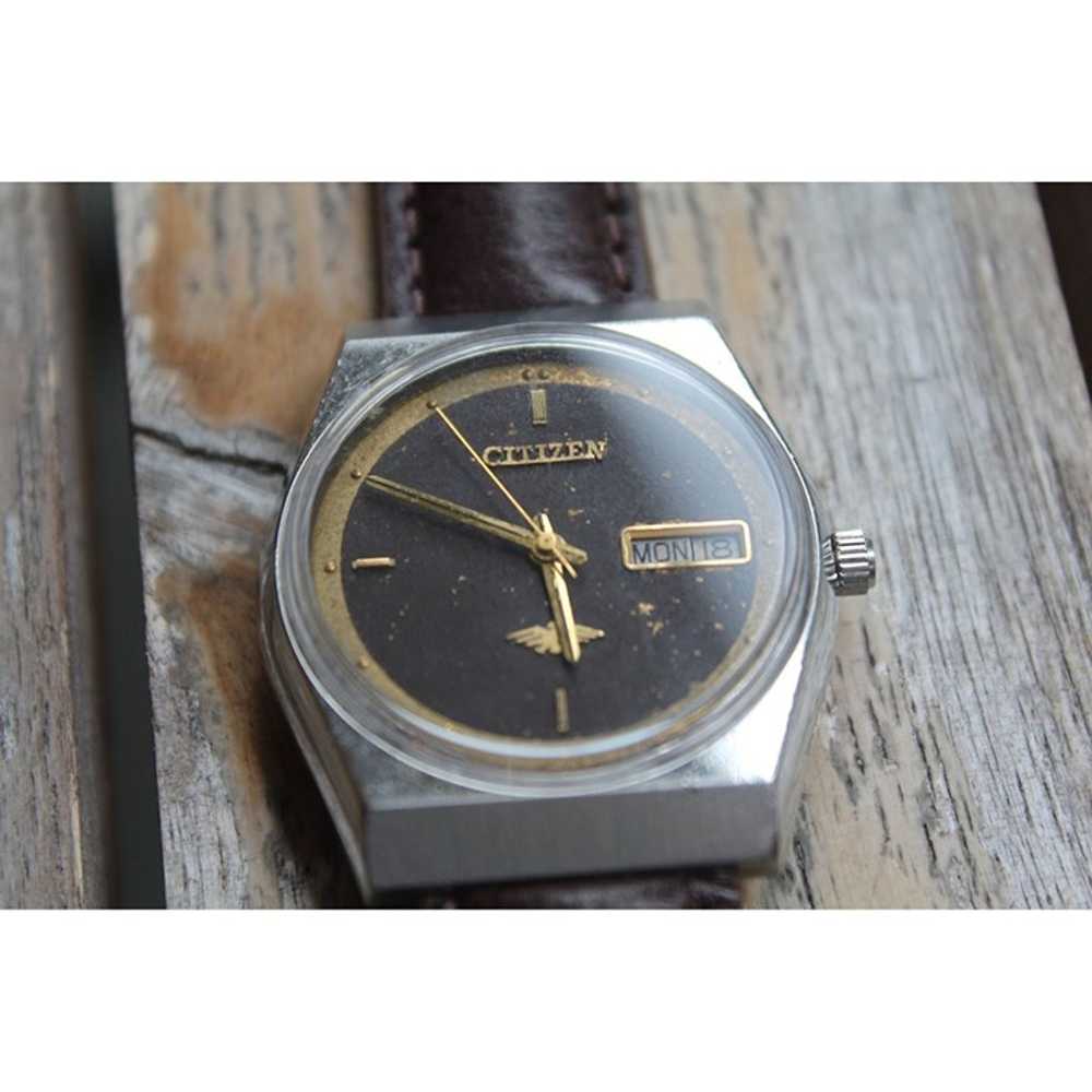 Vintage 1971 Citizen Automatic Mens Silver Watch … - image 2
