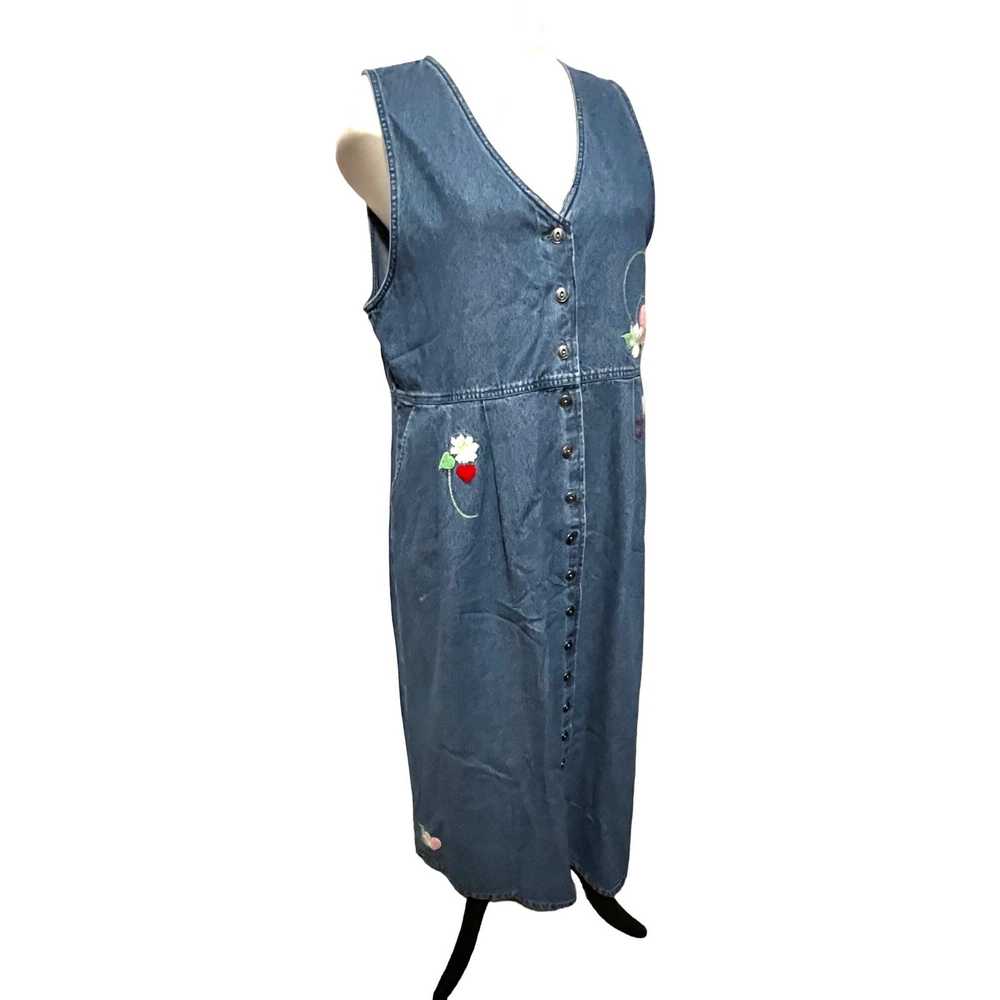 Vintage Vintage Denim Cottage Core Dress Sz Large… - image 7