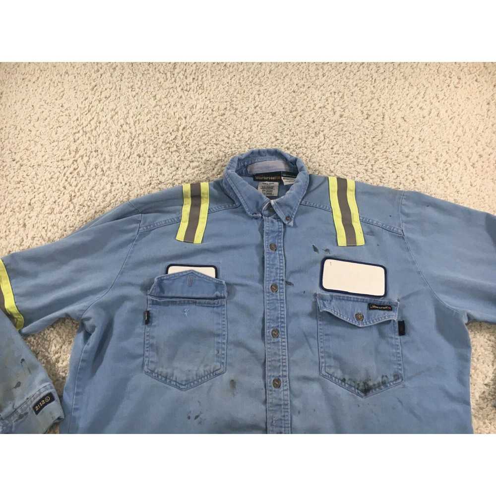 Vintage Workrite Shirt Mens Extra Large Blue Butt… - image 2