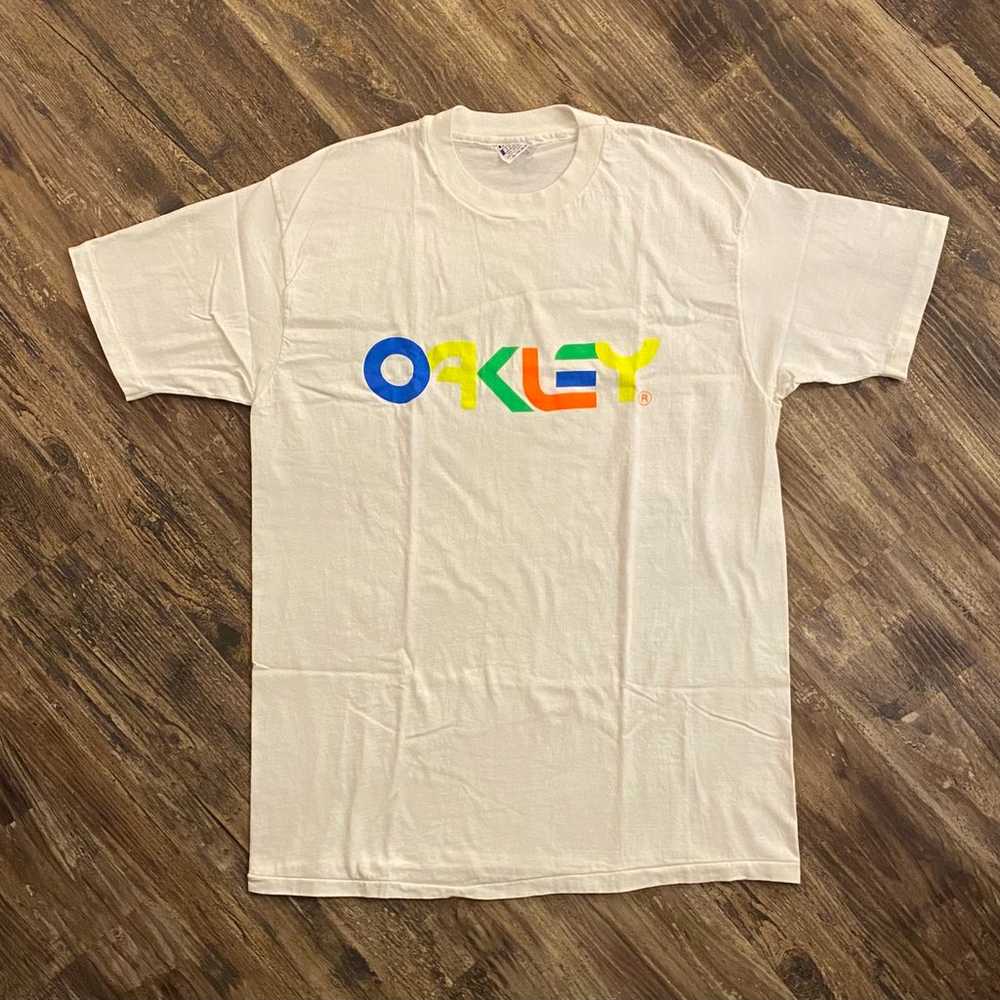 Vintage 1990s Oakley Colorful Spellout Shirt - image 2