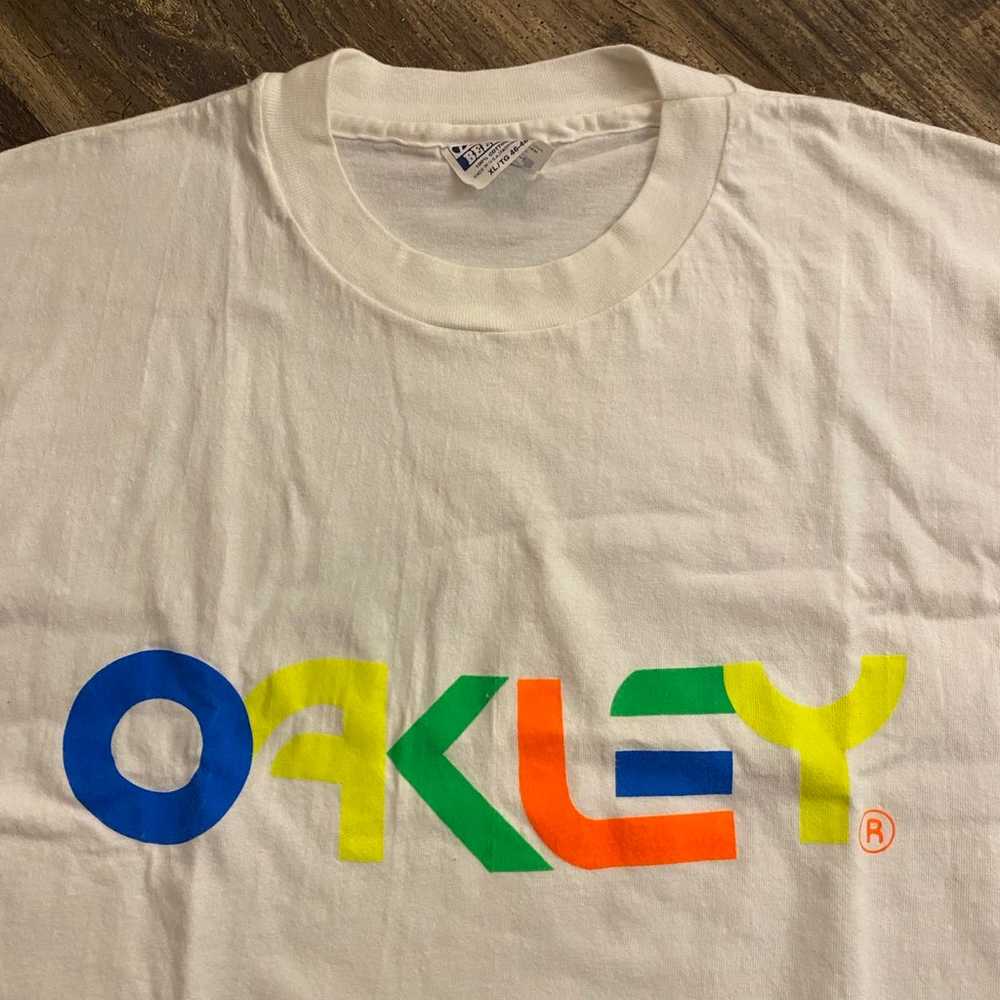 Vintage 1990s Oakley Colorful Spellout Shirt - image 4