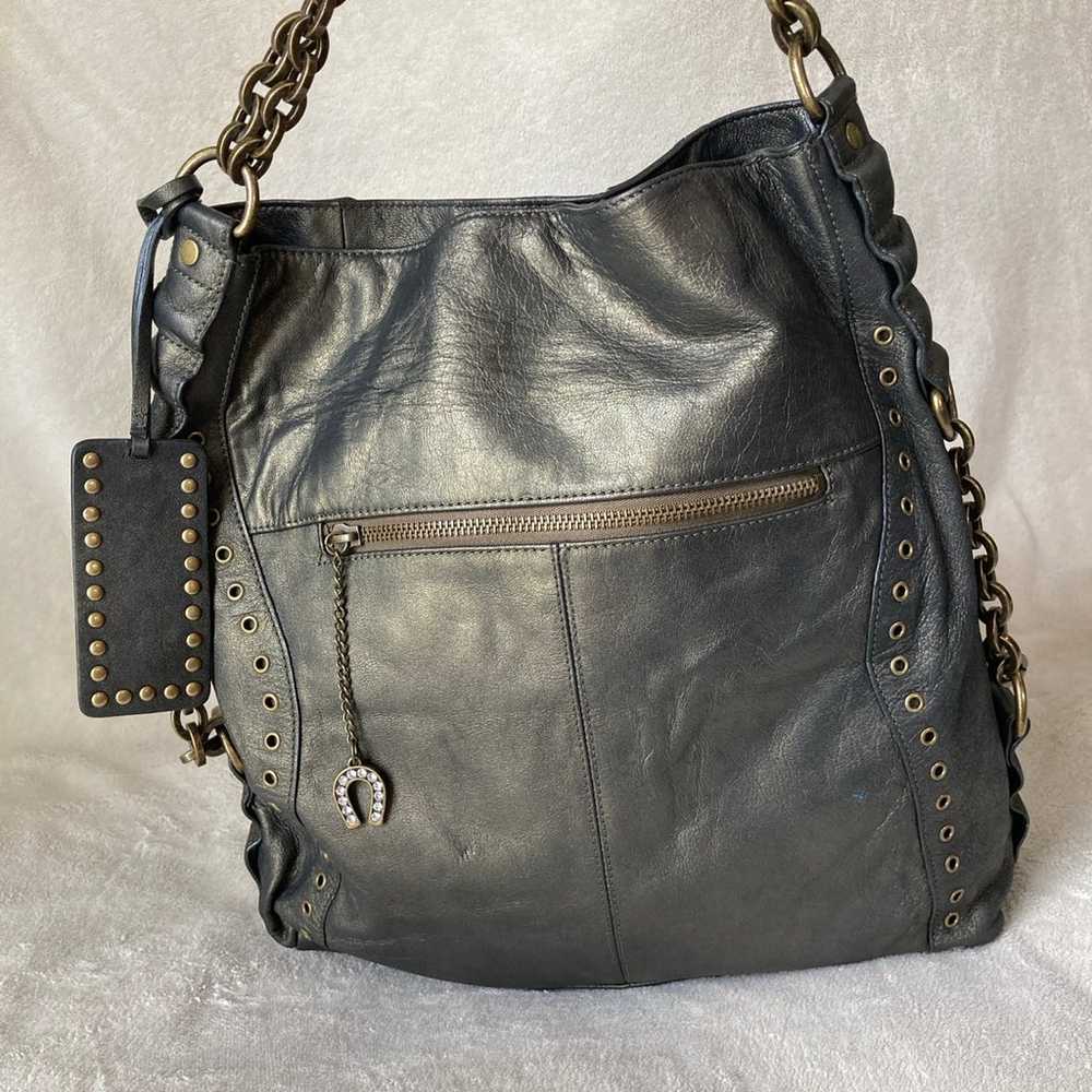 Betsey Johnson vintage studded leather bag - image 2