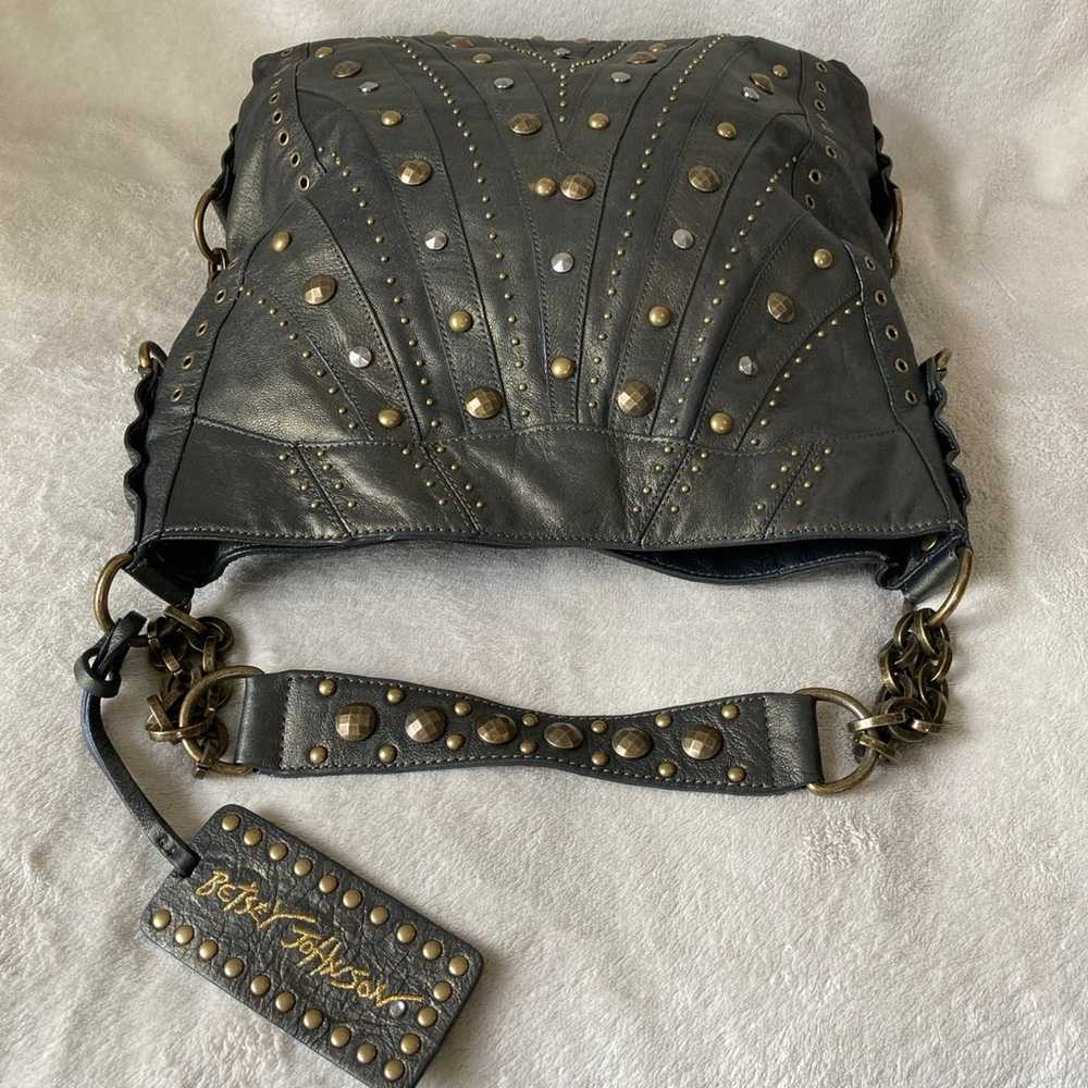 Betsey Johnson vintage studded leather bag - image 5