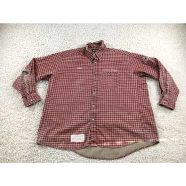 Vintage Bulwark Shirt Mens 2XL XXL Red Work Butto… - image 1