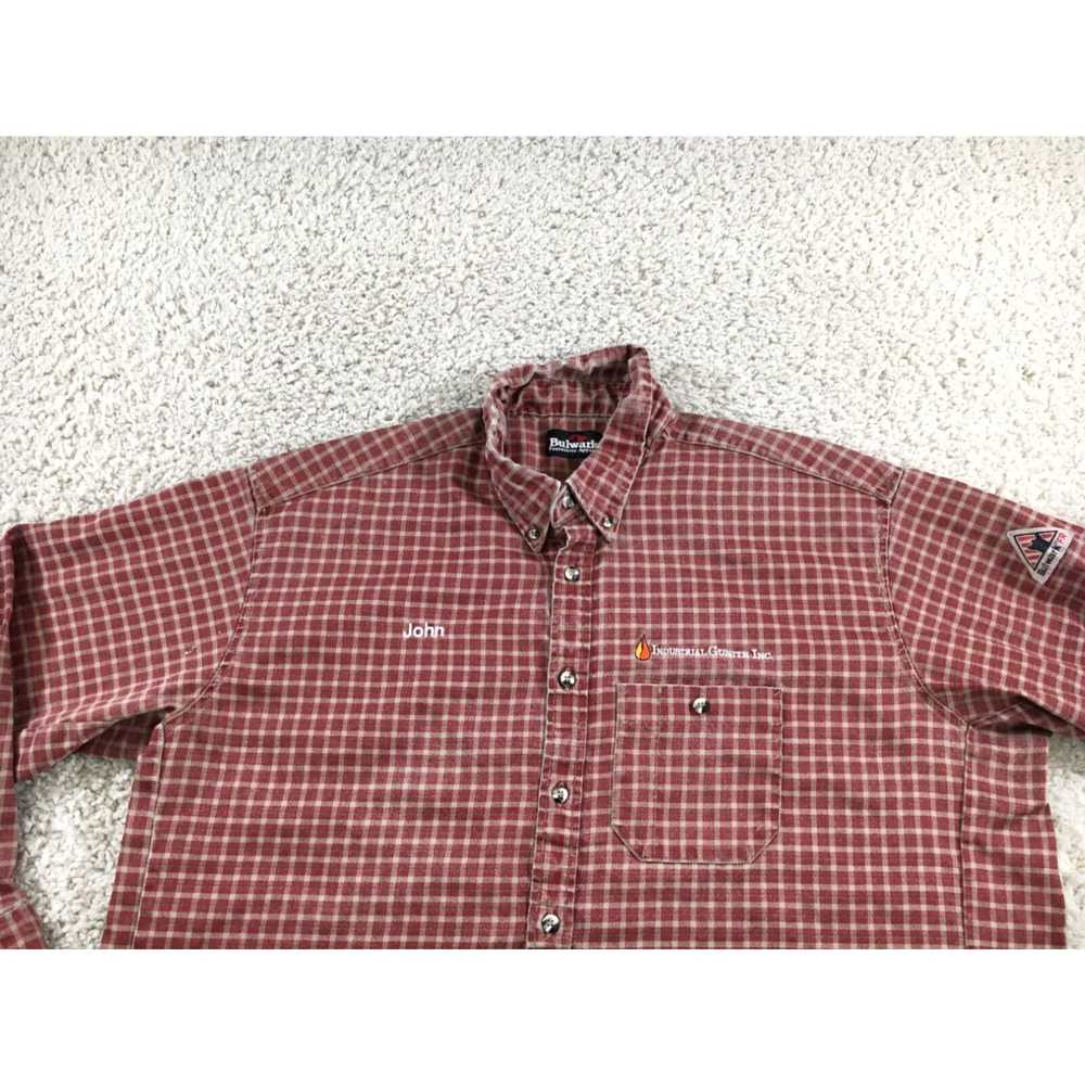 Vintage Bulwark Shirt Mens 2XL XXL Red Work Butto… - image 2
