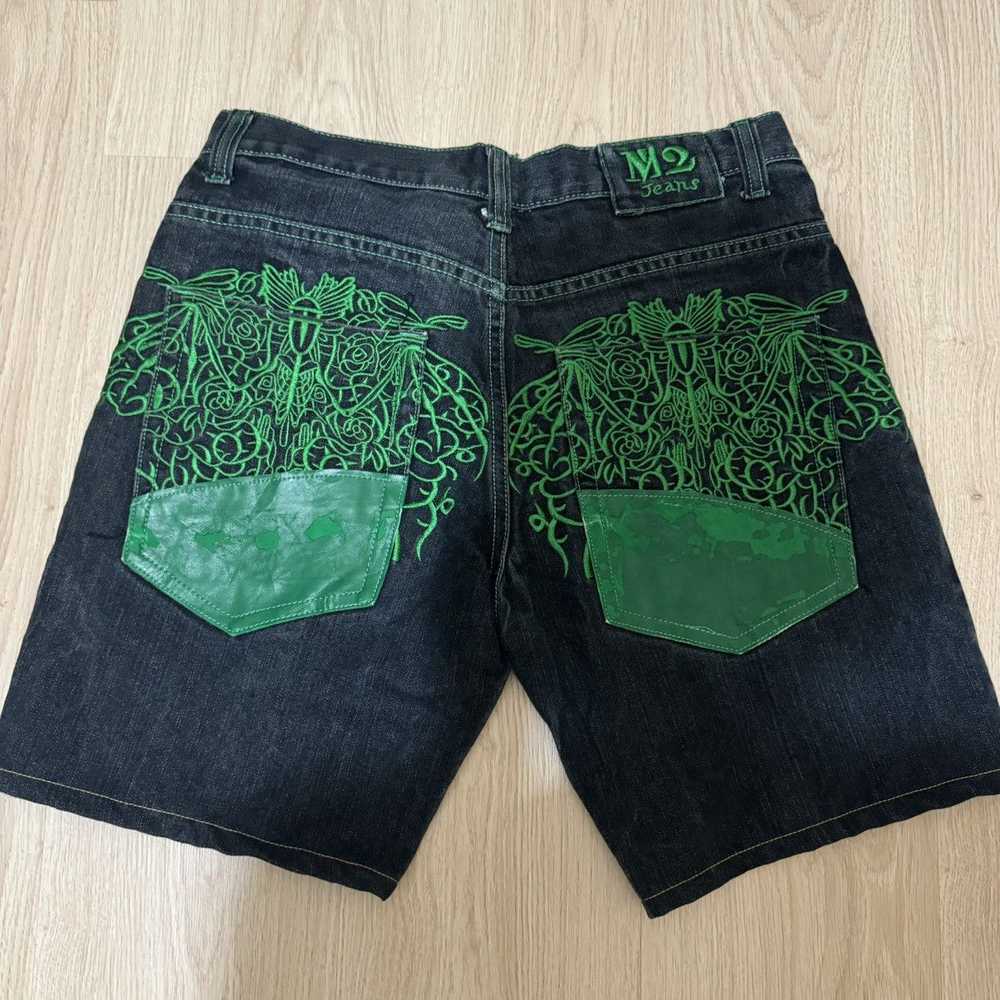 Japanese Brand M2 Jeans Embroidery Shorts - image 1