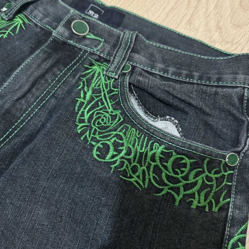 Japanese Brand M2 Jeans Embroidery Shorts - image 3
