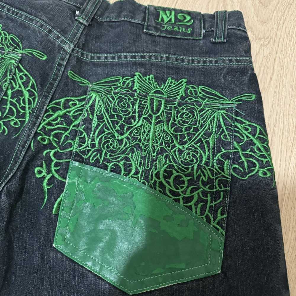 Japanese Brand M2 Jeans Embroidery Shorts - image 5