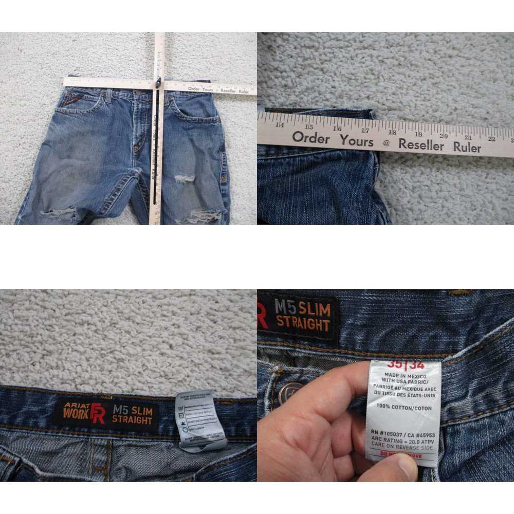 Ariat Ariat Jeans Mens 35x34 Blue Demin Work Wear… - image 4