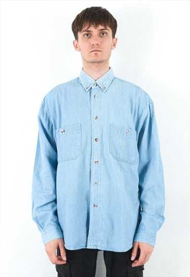 ORVIS Vintage Men M Shirt Long Sleeved Retro Jean… - image 1