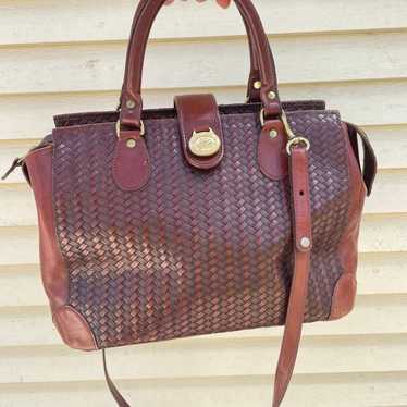 VTG Brahmin Leather Basketweave Cross Body Bag