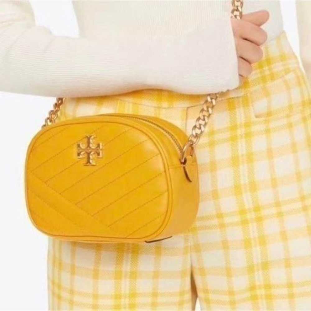 TORY BURCH YELLOW QUILTED LEATHER KIRA CROSSBODY … - image 1