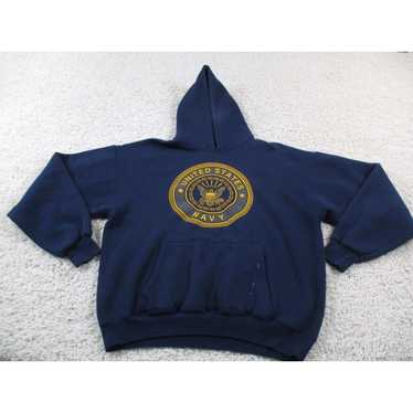 Soffe Vintage Navy Sweater Mens Large Blue Hoodie 