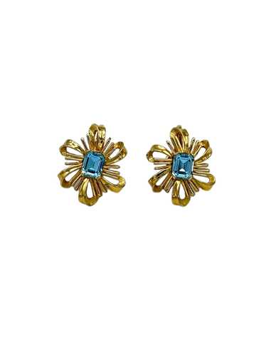 Crown Trifari Vintage Jewelry Aquamarine Blue Rhin