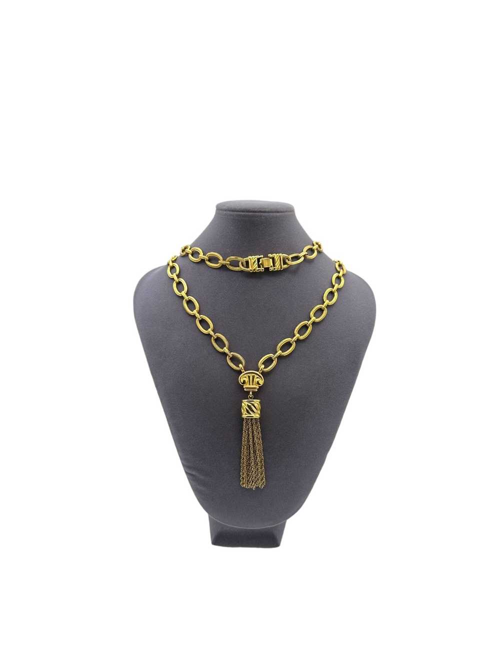 Signed Monet Vintage Jewelry Long Gold Layering C… - image 8