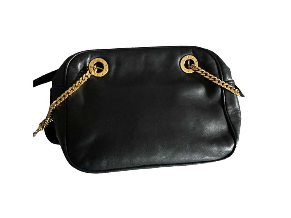 Paloma Picasso Vintage Handbag Black Leather Cros… - image 5