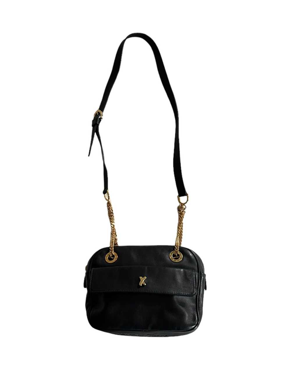 Paloma Picasso Vintage Handbag Black Leather Cros… - image 7