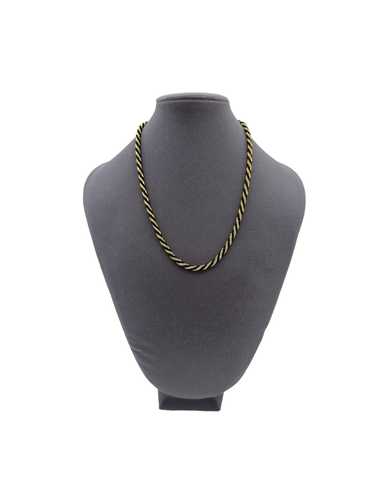 Trifari Jewelry Gold Rope Chain Interweave of Blac