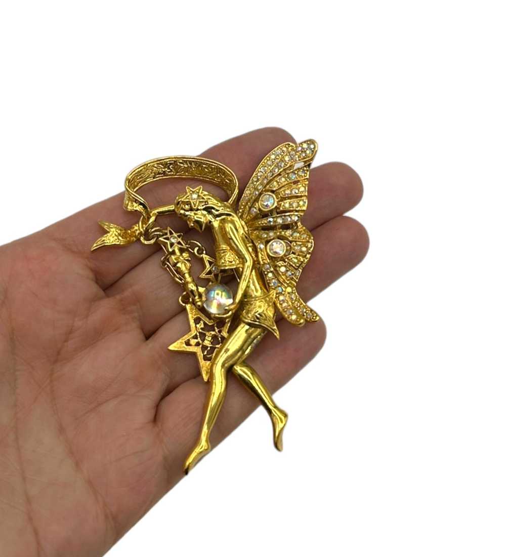 Gold Kirks Folly Large Fairy Godmother Charm AB R… - image 3