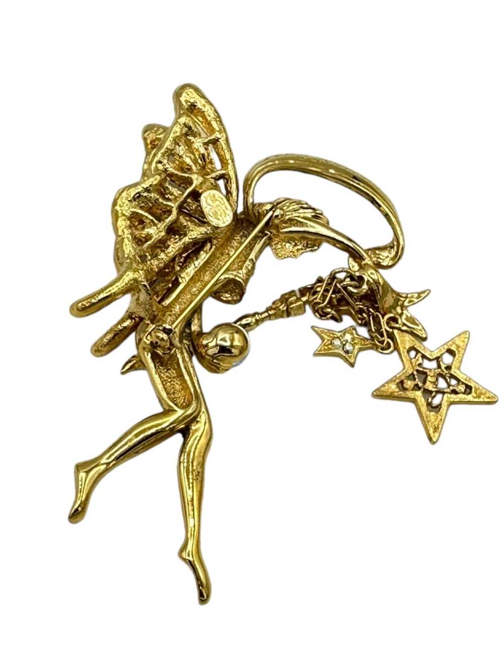 Gold Kirks Folly Large Fairy Godmother Charm AB R… - image 7