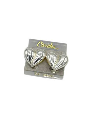 Carolee Large Shiny Silver Clip-On Statement Earri