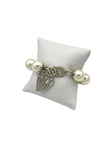 Henri Bendel Large Pearl Rhinestone Heart Charm Vi