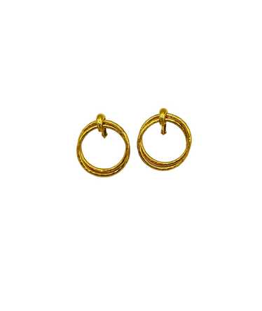 Napier Gold Double Ring Hoop Classic Pierced Earri