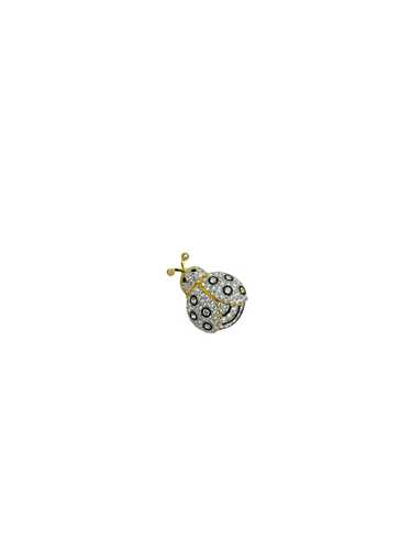 Gold Swarovski Petite Pave Ladybug Rhinestone Broo