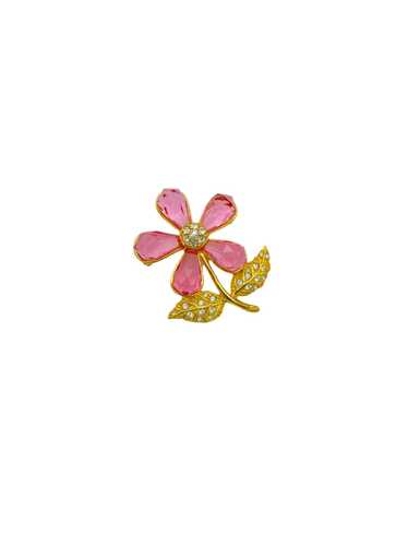Joan Rivers Pink Flower Vintage Brooch