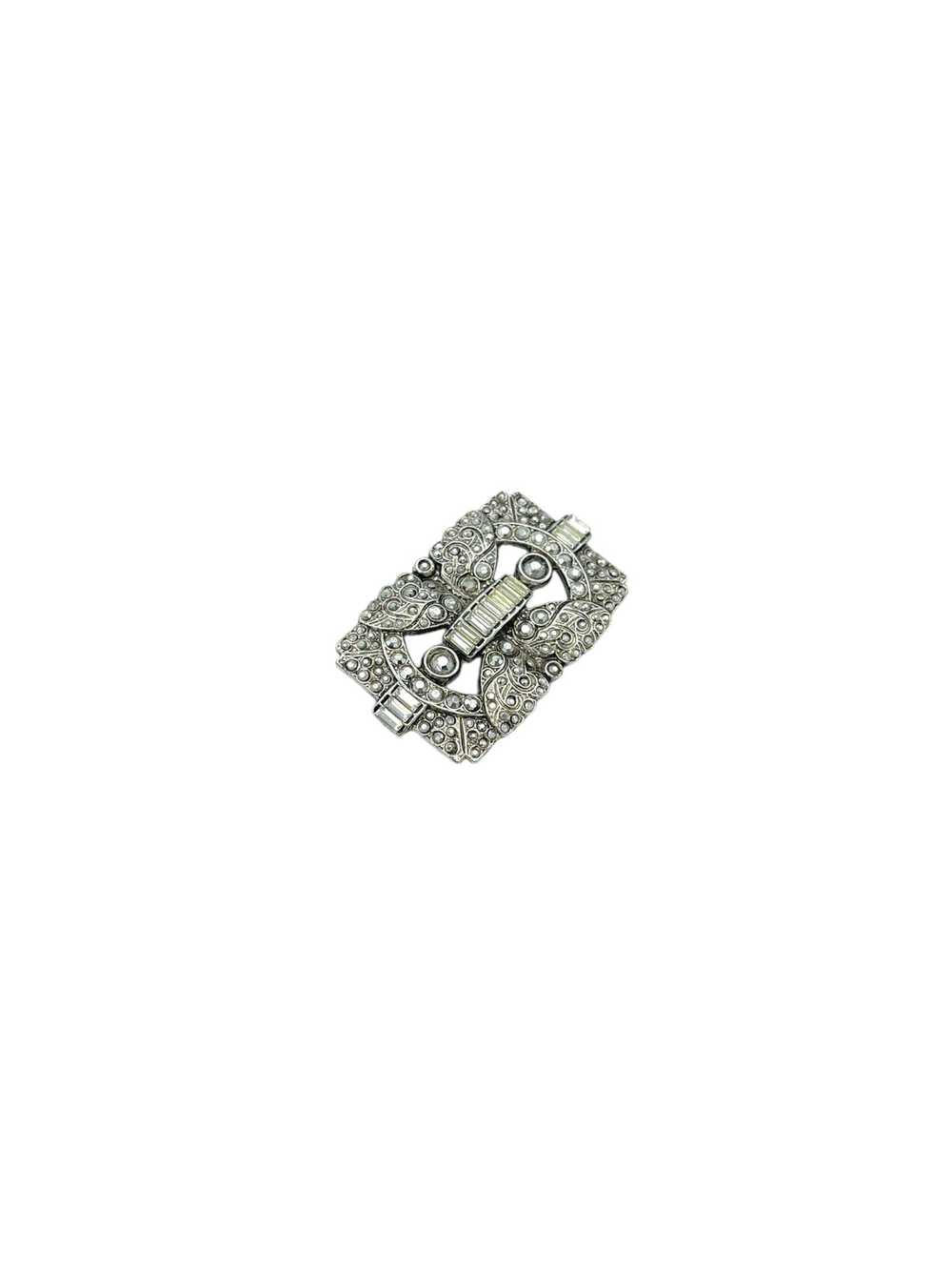 Kirk’s Folly Art Deco Silver Paved Vintage Brooch - image 2