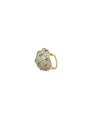 Swarovski Silver & Gold Basket Weave Pave Dome Vin