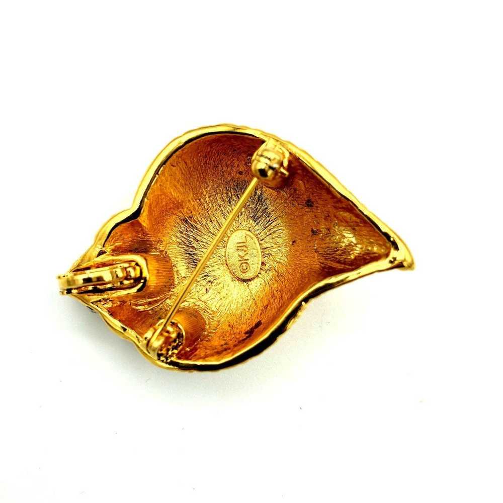 Gold Kenneth Jay Lane Conch Seashell Brooch & Ear… - image 5