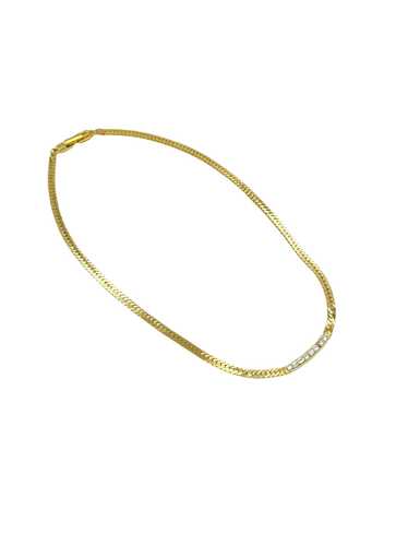 Gold Classic Givenchy Logo Rhinestone Chain Neckla